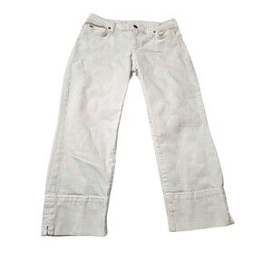 Joe's Jeans Y2K White Denim Capri Pants Women's 30 Pockets Slit Hem F15.2